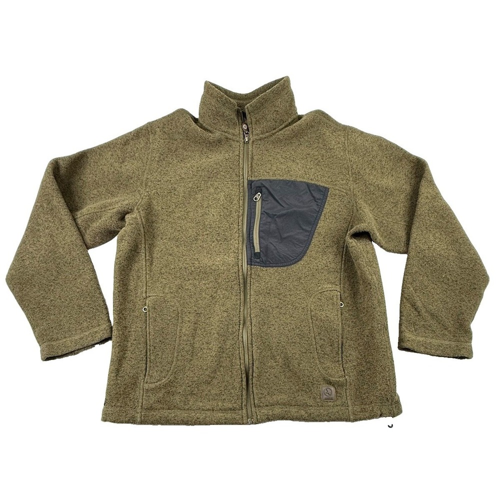 Aigle Polartec Full Zip Fleece Jacket Brown Mens L Outdoor Field